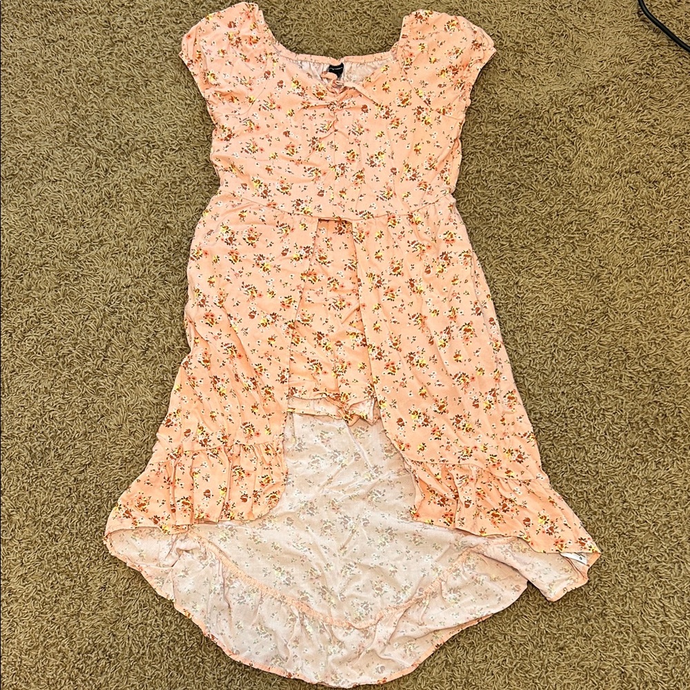 Art Class Peach Floral Kids Dress